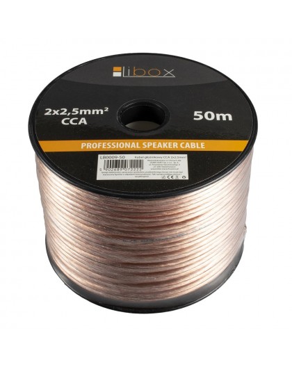 Libox Kabel głośnikowy 2x2,50mm LB0009-50 audio cable 50 m Transparent