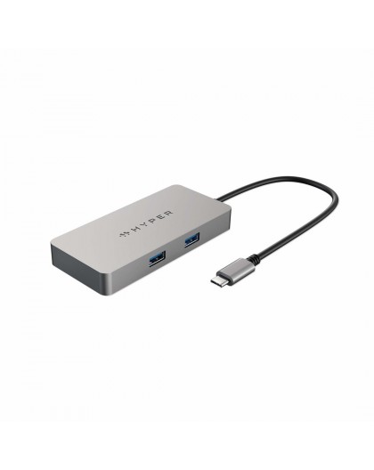 HYPER HDMB2 interface hub USB 3.2 Gen 1 (3.1 Gen 1) Type-C 5000 Mbit/s Stainless steel
