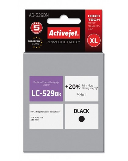Activejet AB-529BN Ink (replacement for Brother LC529BK Supreme 58 ml black)
