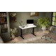 Desk with electric height adjustment MOON 121x67x72-120 Black/White