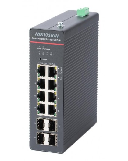 Hikvision DS-3T1512HP-SI-8P4F network switch Managed Gigabit Ethernet (10/100/1000) Power over Ethernet (PoE) Black