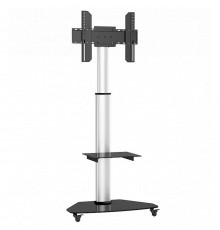 Techly Floor Stand with Shelf Trolley TV LCD/LED/Plasma 37-70" Silver