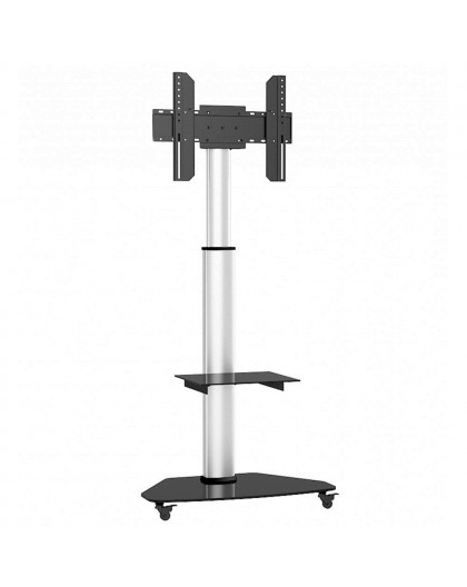 Techly Floor Stand with Shelf Trolley TV LCD/LED/Plasma 37-70" Silver