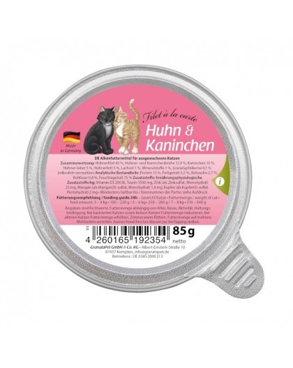 GRANATAPET Filet á la carte Chicken with rabbit - wet cat food - 85g