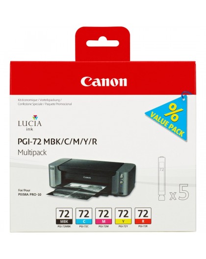 Canon PGI-72 MBK/C/M/Y/R 5 Ink Cartridge Multipack