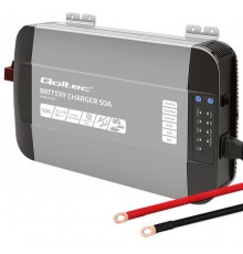 Qoltec Intelligent Professional Monolith Battery Charger for LiFePO4 AGM GEL SLA batteries | 50A | 12V