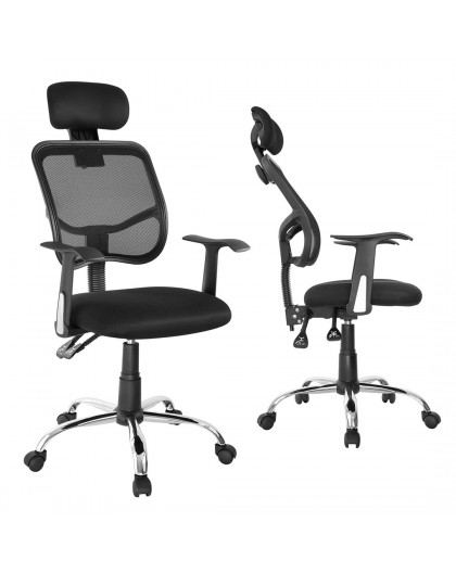 Mesh ergonomic office chair Ergo Office, with high back, adjustable headrest, max 150kg, ER-413