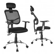 Mesh ergonomic office chair Ergo Office, with high back, adjustable headrest, max 150kg, ER-413