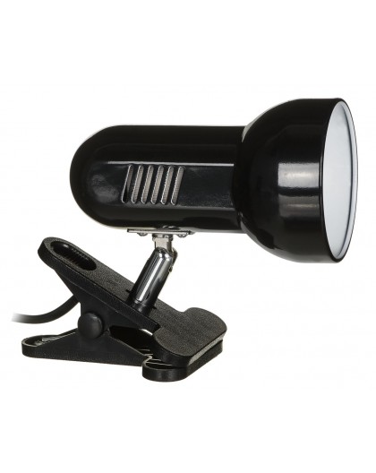 Activejet Clip-on desk lamp, black, metal, E27 thread