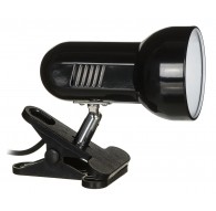 Activejet Clip-on desk lamp, black, metal, E27 thread