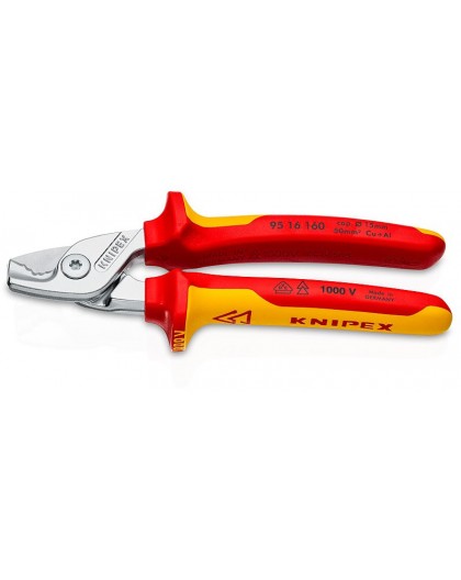 Knipex 95 16 160 power cable cutter/crimper Red, Stainless steel, Yellow