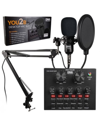 DNA YOU2B - podcast kit (microphone, audio interface, tripod)