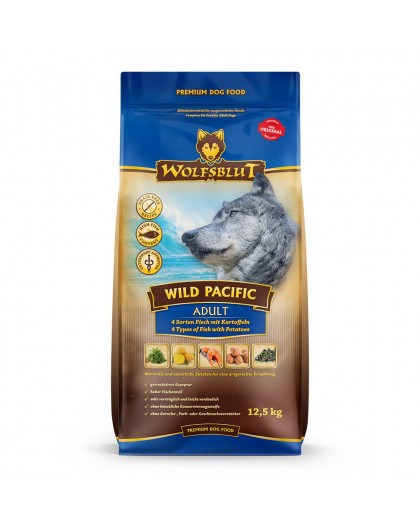 WOLFSBLUT Wild Pacific Fish with potatoes - dry dog food - 12,5kg