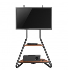 Maclean MC-455 Freestanding Corner TV Stand in Bauhaus Style, Free-standing TV Holder with Two Levels, Made of Wood, Load Capaci