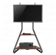 Maclean MC-455 Freestanding Corner TV Stand in Bauhaus Style, Free-standing TV Holder with Two Levels, Made of Wood, Load Capaci