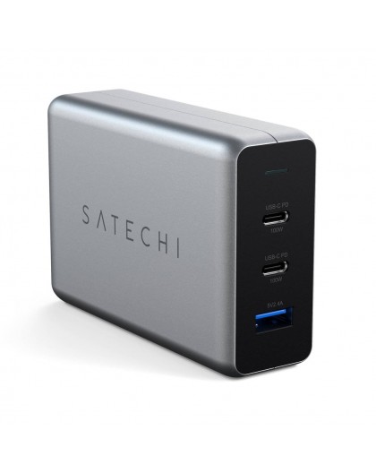 Satechi USB-C PD GaN Charger 100W, 2x USB-C, 1x US