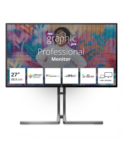 AOC U3 U27U3CV computer monitor 68.6 cm (27") 3840 x 2160 pixels 4K Ultra HD LCD Black