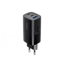 Havit UC20 - GaN 65 W three-port travel charger, black