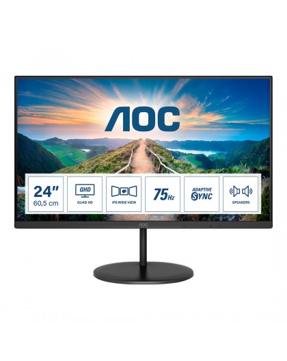 AOC V4 Q24V4EA LED display 60.5 cm (23.8") 2560 x 1440 pixels 2K Ultra HD Black