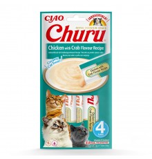 INABA Churu Chicken with Crab Recipe - cat treats - 4x14 g