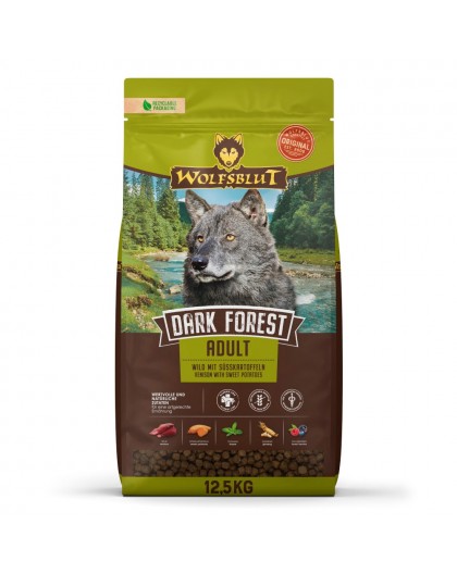WOLFSBLUT Dark Forest Venison with sweet potatoes - dry dog food - 12,5kg