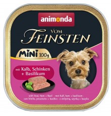 ANIMONDA Vom Feinsten Adult Mini Veal, ham and basil - wet dog food - 100g
