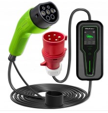 Qoltec Mobile EV Charger with 2-in-1 Type 2 SCHUKO 3.5kW 230V LCD Portable Wallbox 5m