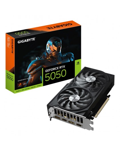 GIGABYTE GeForce RTX 5050 WINDFORCE OC V2 8G Graphics Card - 8GB GDDR6, 128bit, PCI-E 5.0, 2572MHz Core Clock, 2 x DP, 2 x HDMI,