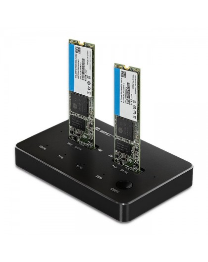 Qoltec 50310 Drive docking station 2x SSD M.2 SATA | NGFF | USB Type C