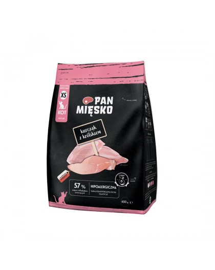 PAN MIĘSKO Chicken with rabbit XS - dry cat food - 400g
