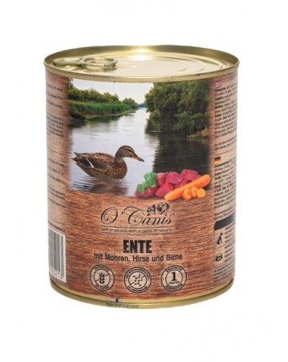 O'CANIS canned dog food- wet food- duck, millet and carrots - 800 g
