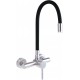 Wall-mounted kitchen faucet with bent spout