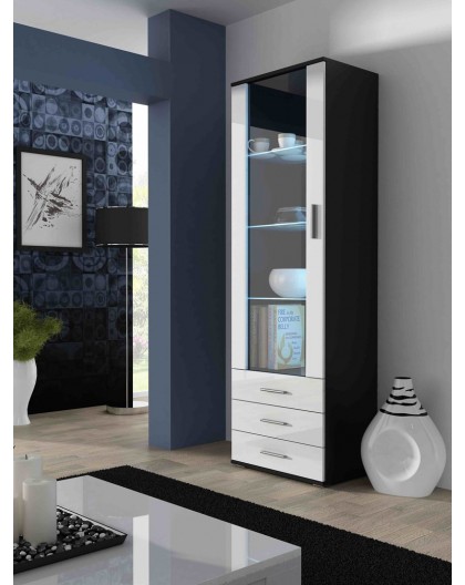 Cama display cabinet SOHO S1 black/white gloss