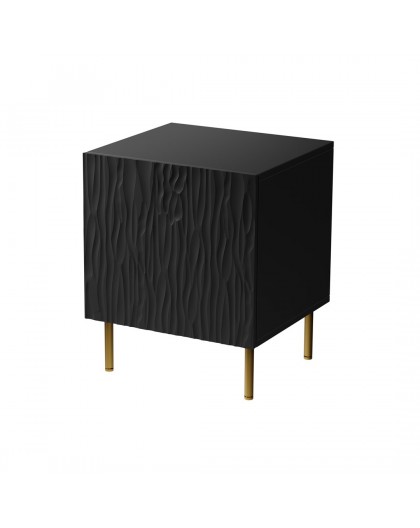 Bedside table 2 pcs. JUNGLE 53.5x40.5x44 black matt + golden legs