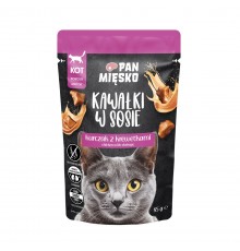 PAN MIĘSKO Pieces in sauce Chicken with shrimps - wet cat food - 85g