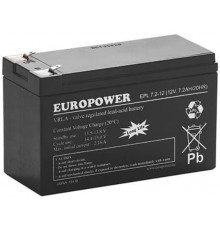 AGM battery EUROPOWER EPL series 12V 7.2Ah T1