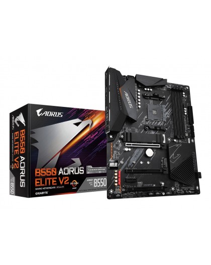 GIGABYTE B550 AORUS ELITE V2 Motherboard - AMD Ryzen 5000 CPUs, 12+2 Phases VRM, up to 4733MHz DDR4, 1xPCIe 4.0 + 1xPCIe 3.0 M.2