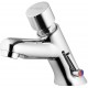 Timed washbasin mixer with temperature control