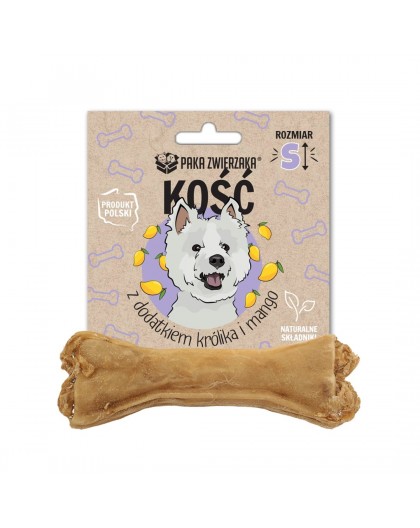 PAKA ZWIERZAKA Bone with rabbit and mango S 10 cm - dog treat - 35g