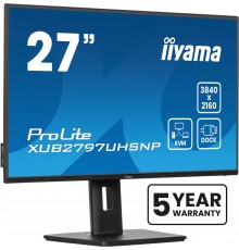 iiyama ProLite 27’’ 4K IPS technology panel with RJ45 (LAN), KVM Switch and USB-C Dock with 96W power delivery
