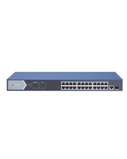 Hikvision DS-3E0526P-E network switch Unmanaged Gigabit Ethernet (10/100/1000) Power over Ethernet (PoE) Blue