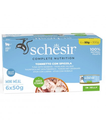 SCHESIR Tuna with sea bass in jelly - wet cat food - 6x50g