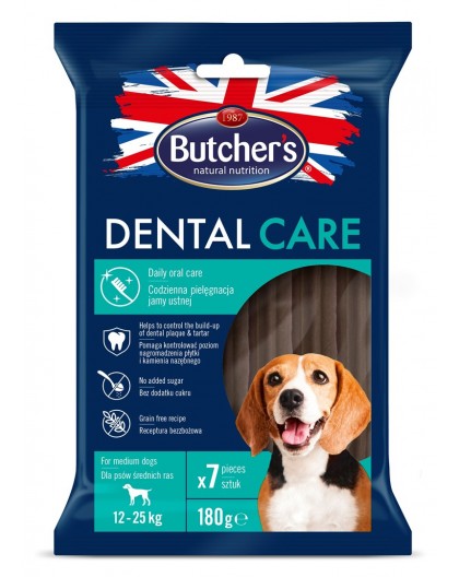 BUTCHER'S Dental Care - dental snack for medium sized dogs - 180g