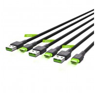 Green Cell Set 3x Ray USB-C 120cm Cable with green LED backlight, fast charging Ultra Charge, QC 3.0