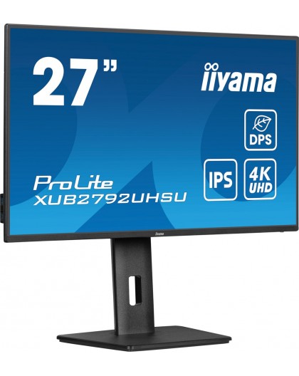 iiyama ProLite 27’’ IPS panel technology, ultra slim monitor featuring 4K resolution, Dynamic Power Saving (DPS) and height adju