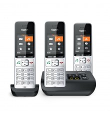 Gigaset COMFORT 500A Trio Analog/DECT telephone Caller ID Black, Silver