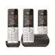 Gigaset COMFORT 500A Trio Analog/DECT telephone Caller ID Black, Silver