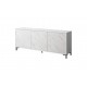 MARMO 3D chest of drawers 200x45x80,5 cm white matt/marble white