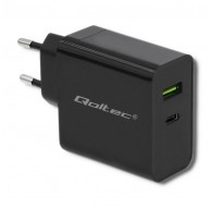 Qoltec 51717 Charger | 45W | 5-20V | 2.25-3A | USB type C PD | USB | Black