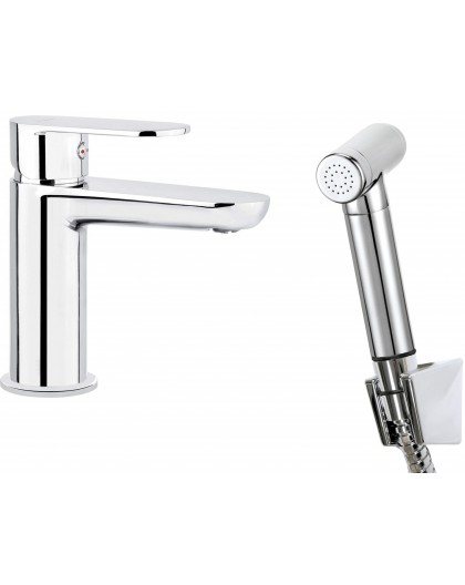 Basin faucet with bidetta shower head